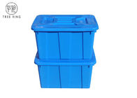 C614l Stackable μπλε πλαστικά κιβώτια αποθήκευσης με τα καπάκια/κάλυψη 670 * 490 * 390 χιλ.