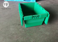 Ανακυκλωμένα πράσινα πλαστικά κιβώτια αποθήκευσης με τα καπάκια που αρθρώνονται, συνημμένο εμπορευματοκιβώτιο 500 X 330 X 236mm καπακιών
